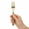 150 Piece Gold Hammered Finish Plastic Cutlery Utensil Set - Metallic Plastic Silverware Set (50 Sets)